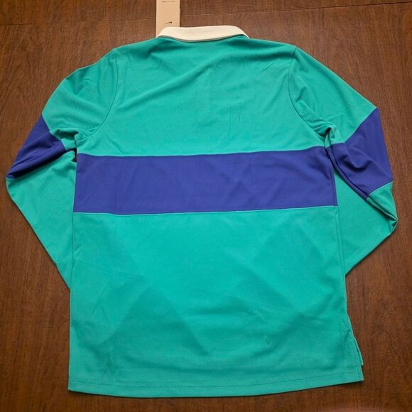 Nike Court Advantage Slam Long Sleeve Tennis Polo Green Blue IB8141-324 Men's M - Picture 3 of 4